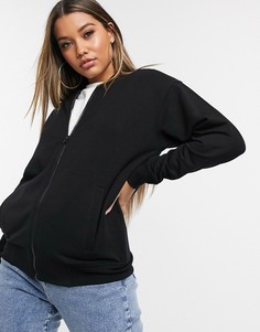 Черный трикотажный бомбер для дома ASOS DESIGN