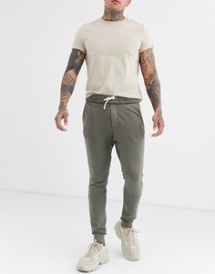 Брюки цвета хаки Bershka-Зеленый
