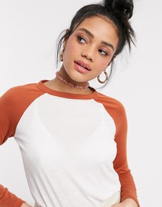 Футболка с длинными рукавами реглан Brave Soul-Кремовый