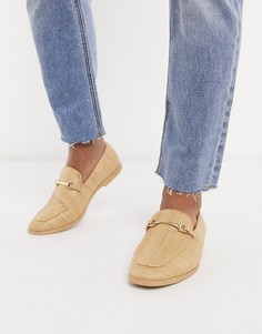 Светло-бежевые лоферы из рафии ASOS DESIGN-Светло-бежевый