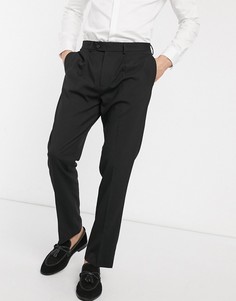 Черные строгие брюки прямого кроя ASOS DESIGN-Черный