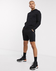 Черный спортивный костюм из худи и шорт ASOS DESIGN