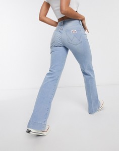 Светло-синие расклешенные джинсы с карманами Wrangler-Синий