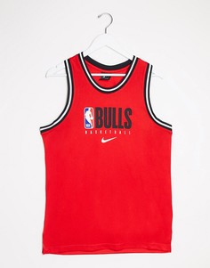 Красная майка с логотипом команды NBA "Chicago Bulls" Nike Basketball-Красный