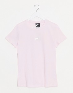 Розовая футболка классического кроя с логотипом-галочкой Nike-Розовый