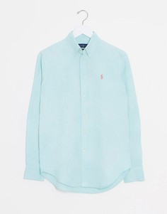 Зеленая классическая рубашка с логотипом Polo Ralph Lauren-Зеленый