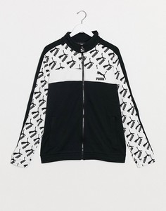 Черно-белая спортивная куртка с логотипом Puma-Черный