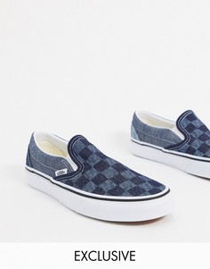 Джинсовые кеды-слипоны Vans Classic-Синий