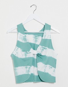 Топ без рукавов с принтом тай-дай ASOS DESIGN Petite-Зеленый
