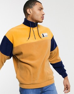 Свободный флисовый свитшот с логотипом ASOS DESIGN-Мульти