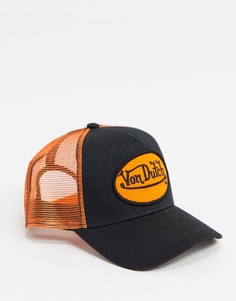 Черно-оранжевая кепка с логотипом Von Dutch-Черный