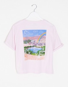 Укороченная футболка лавандового цвета с принтом Wrangler-Фиолетовый