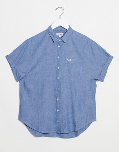 Свободная джинсовая рубашка из ткани шамбре Wrangler-Синий