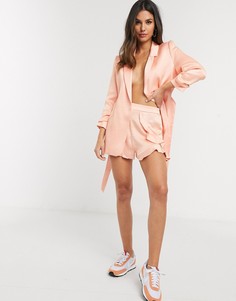 Коралловые шорты с оборками от комплекта River Island-Розовый