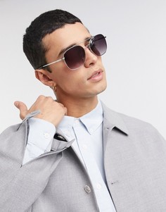 Квадратные солнцезащитные очки Selected Homme-Серебряный