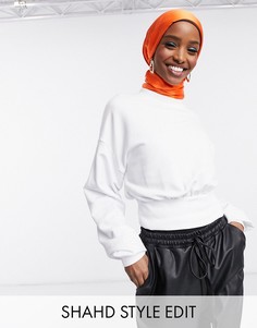 Свободный мягкий свитшот белого цвета с рукавами "летучая мышь" ASOS DESIGN-Белый
