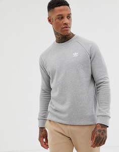 Серый свитшот с небольшим логотипом adidas Originals Essentials