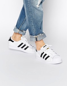 Бело-черные кроссовки adidas Originals Superstar-Белый