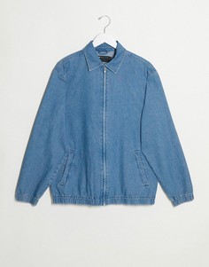 Синяя джинсовая куртка Харрингтон ASOS DESIGN-Синий