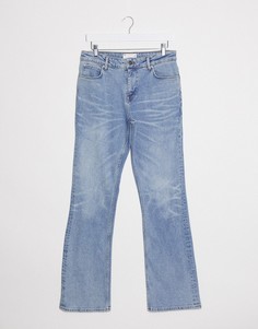 Голубые расклешенные джинсы скинни с заниженной талией ASOS DESIGN-Синий