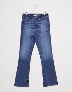 Синие расклешенные джинсы узкого кроя с завышенной талией ASOS DESIGN-Синий