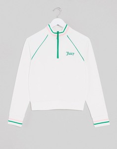 Бежевый топ от комплекта с короткой молнией Juicy Couture Black Label Tricot Tennis
