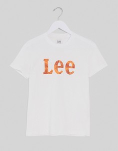 Белая футболка с логотипом Lee-Белый