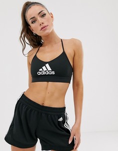 Черный спортивный бюстгальтер adidas Training