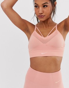 Розовый бесшовный бюстгальтер Nike Training