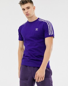 Фиолетовая футболка с 3 полосками adidas Originals-Фиолетовый