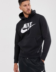 Худи черного цвета с крупным логотипом Nike-Черный
