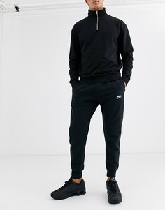 Черные джоггеры с манжетами Nike Club-Черный
