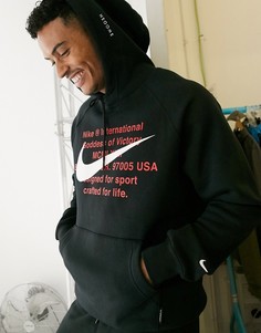 Худи черного цвета с логотипом Nike-Черный