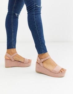 Бежевые сандалии на плоской платформе ASOS DESIGN-Бежевый