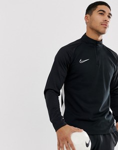 Черный свитшот с короткой молнией Nike Football academy
