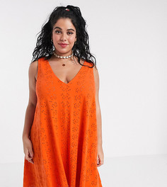 Оранжевое платье мини с вышивкой ASOS DESIGN Curve-Оранжевый