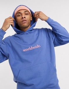Худи oversize фиолетового цвета с принтом ASOS DESIGN-Фиолетовый