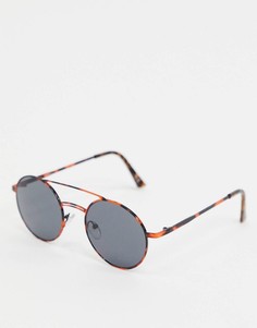 Солнцезащитные очки-авиаторы с затемненными линзами ASOS DESIGN-Коричневый
