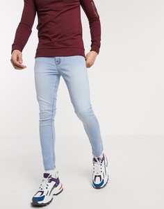 Голубые эластичные джинсы с напылением ASOS DESIGN-Синий