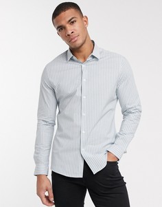 Узкая рубашка в полоску ASOS DESIGN-Зеленый