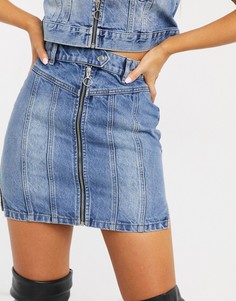 Синяя джинсовая юбка от комплекта ASOS DESIGN-Синий