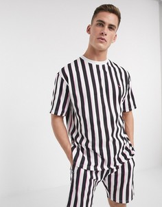 Oversized-футболка от комплекта из органического хлопка в полоску Threadbare-Черный