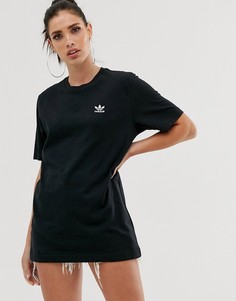 Черная футболка с небольшим логотипом adidas Originals Essential-Черный