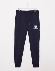 Темно-синие джоггеры с маленьким логотипом New Balance-Темно-синий