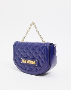 Темно-синяя стеганая сумка через плечо Love Moschino-Синий