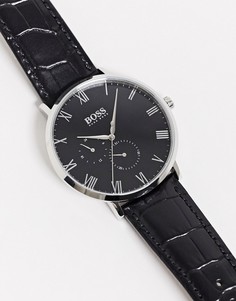 Часы с серебристой отделкой Hugo Boss william-Черный