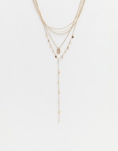 Ярусное ожерелье ASOS DESIGN-Золотой