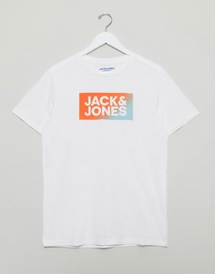 Футболка с принтом логотипа Jack & Jones-Белый