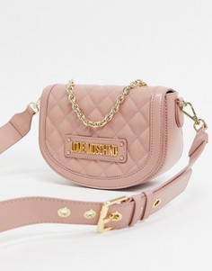 Розовая стеганая сумка через плечо Love Moschino-Розовый