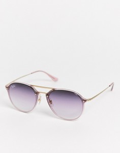 Солнцезащитные очки с двойной переносицей Rayban 0RB4292N-Золотой